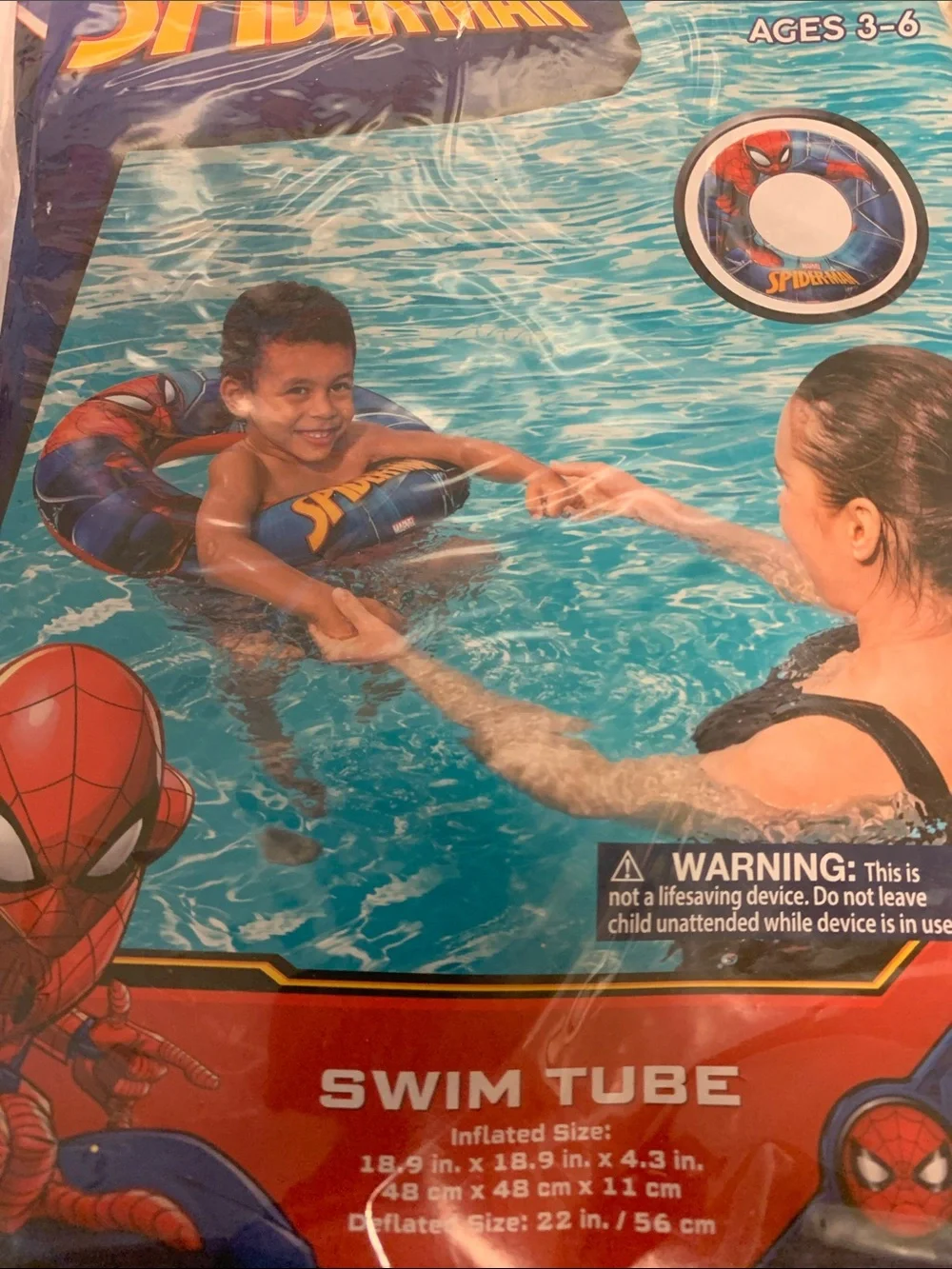 Spider-Man 4-Pc Swim Set NEW Kiddie Pool (2) Swim Goggles and matching Swim Tube